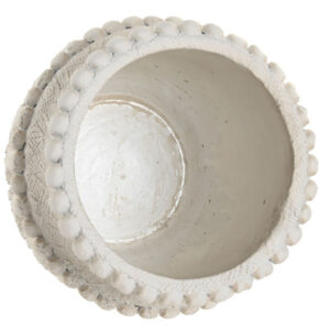 JARRON CEMENTO 20X20X18 RELIEVE BLANCO