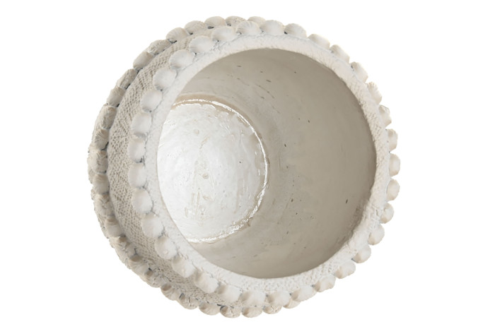 JARRON CEMENTO 20X20X18 RELIEVE BLANCO