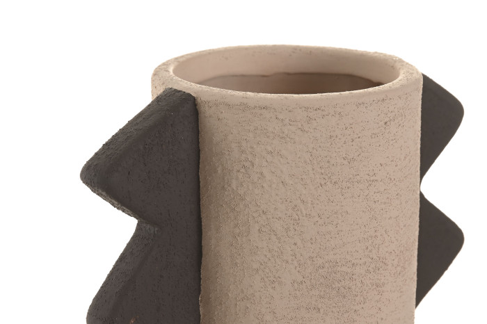 JARRON GRES 18X18X29 RUGOSO MARRON - Imagen 3