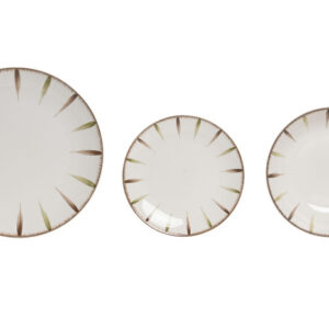 VAJILLA SET 18 PORCELANA 26,8X26,8X2,8 VERDE