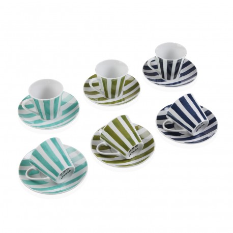 SET 6 CAFÉ /PLATO RAYAS NATUR