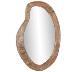 ESPEJO MANGO 71X11X46 BOLAS NATURAL MARRON