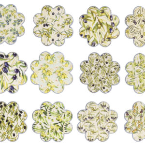 POSAVASOS DOLOMITE CORCHO 11X11X0,7 OLIVO 12 SURT.